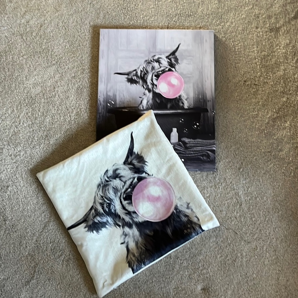 Cow Picture and Pillow case